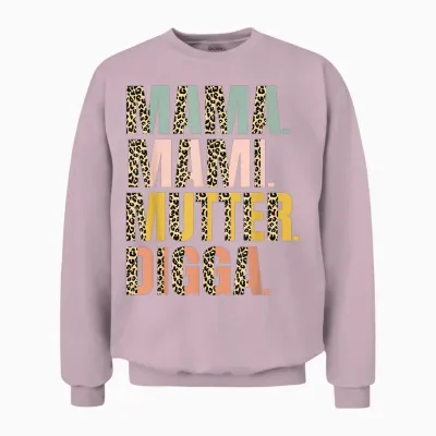 Mama Mami Mother Digga Mother's Day Leopard for Mum Women's T-Shirt, Black Unisex Sweatshirt - Light Pink