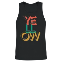 Retro Yellow Unisex Tank Top - Black – 2