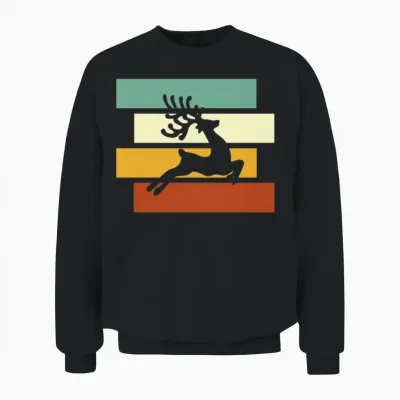 Moose Retro Unisex Sweatshirt - Black