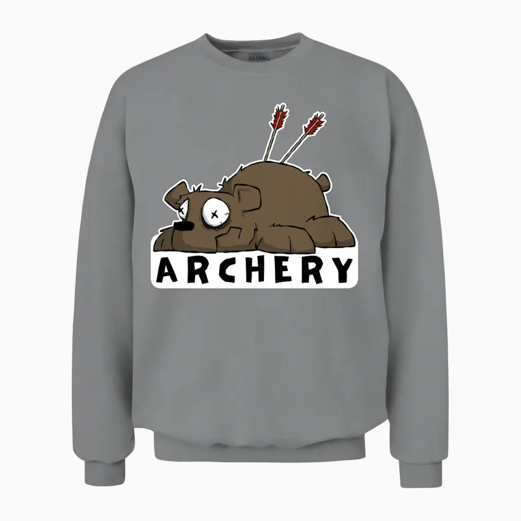 Funny Archery Sticker and Shirt Kilboe Comic Unisex Sweatshirt - Sport Grey