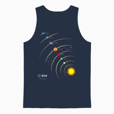 Esa Sonnensystem Planeten Sonne Umlaufbahn T-Shirt, Black Unisex Tank Top - Navy