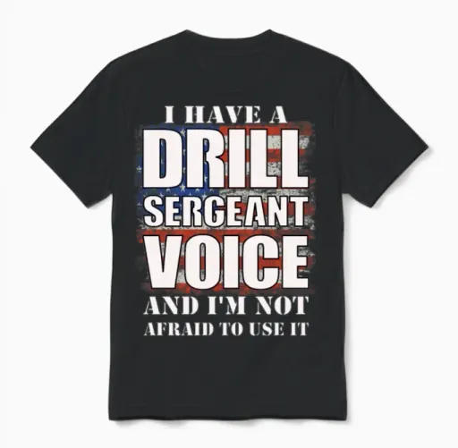 Yell Like a Drill Sergeant Army Meme Unisex T-Shirt in Black