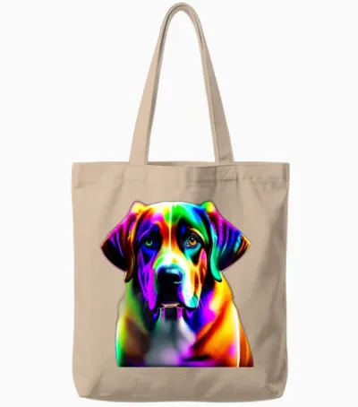 Dog Chien Tote Bags - Natural