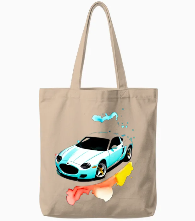 Running Car Tote Bags in Natural