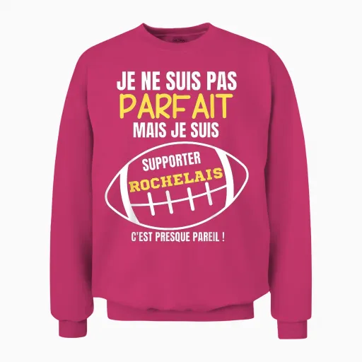 Supporter Rochelais, Almost Perfect - Humor Rugby T-Shirt, Black, S Unisex Sweatshirt - Heliconia