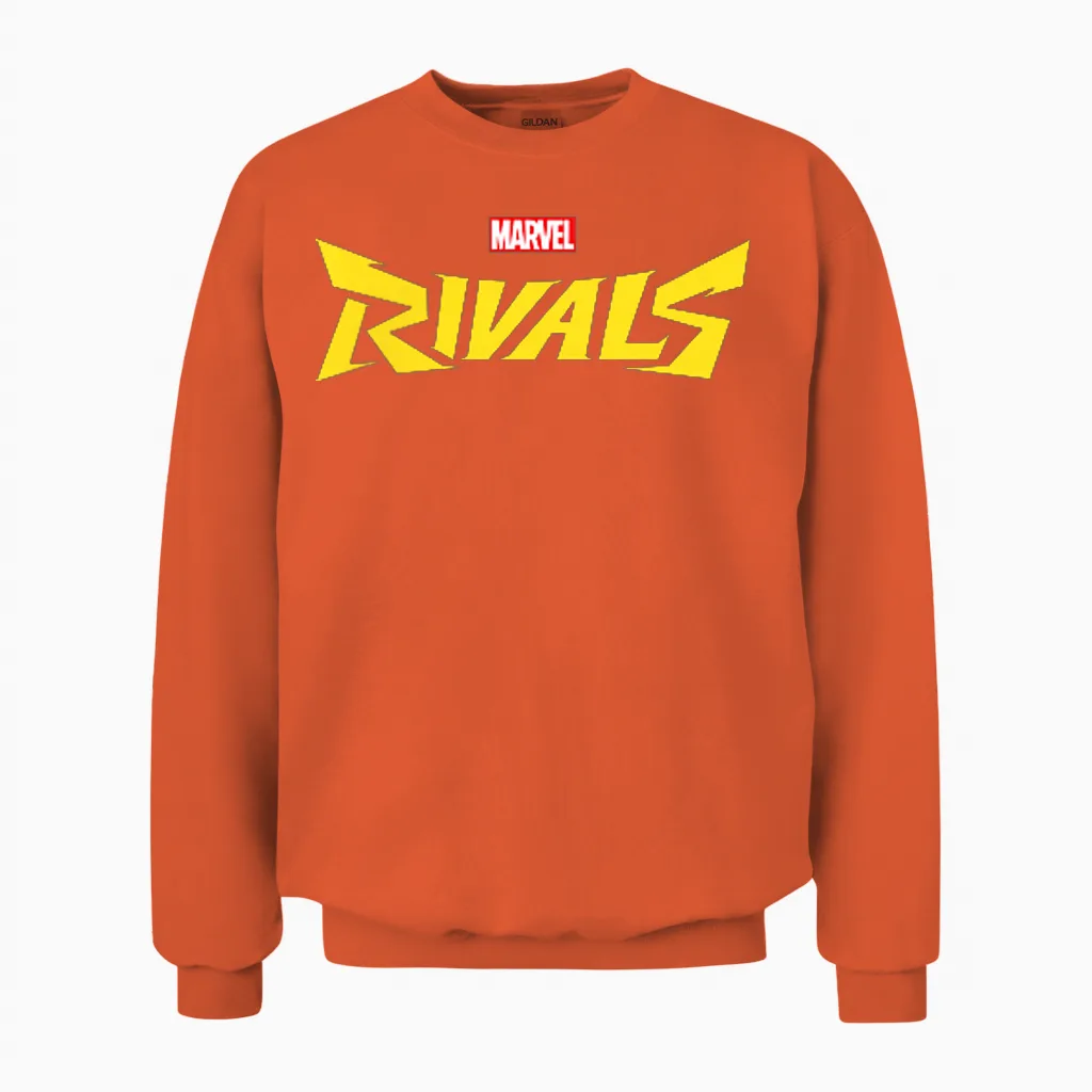 Marvel Rivals Official Video Game Logo Front & Back Unisex Sweatshirt in Orange