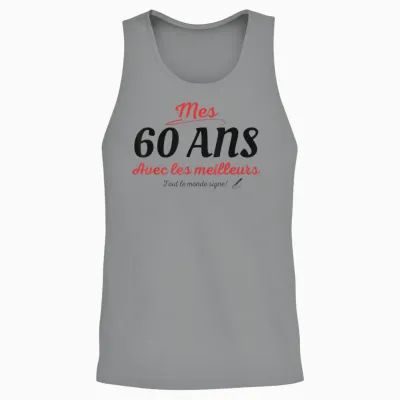 A Signer 60 Ans Anniversaire Cadeau Anniv 60 Ans Signature Unisex Tank Top - Sport Grey
