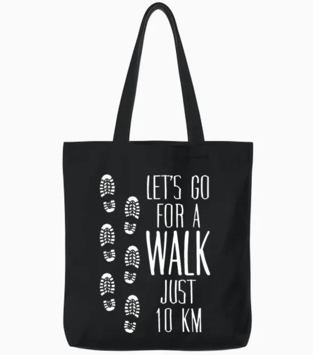 Hiking Walk Walking Hike & Outdoors Tote Bags in Black