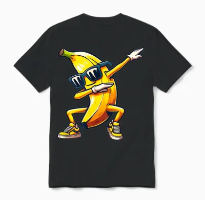 Dab Banana Dancing Dabbing Banana Fruit Meme T-Shirt, Black Unisex T-Shirt - Black