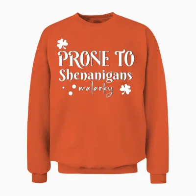 Shenanigans Pride Graphic Unisex Sweatshirt - Orange