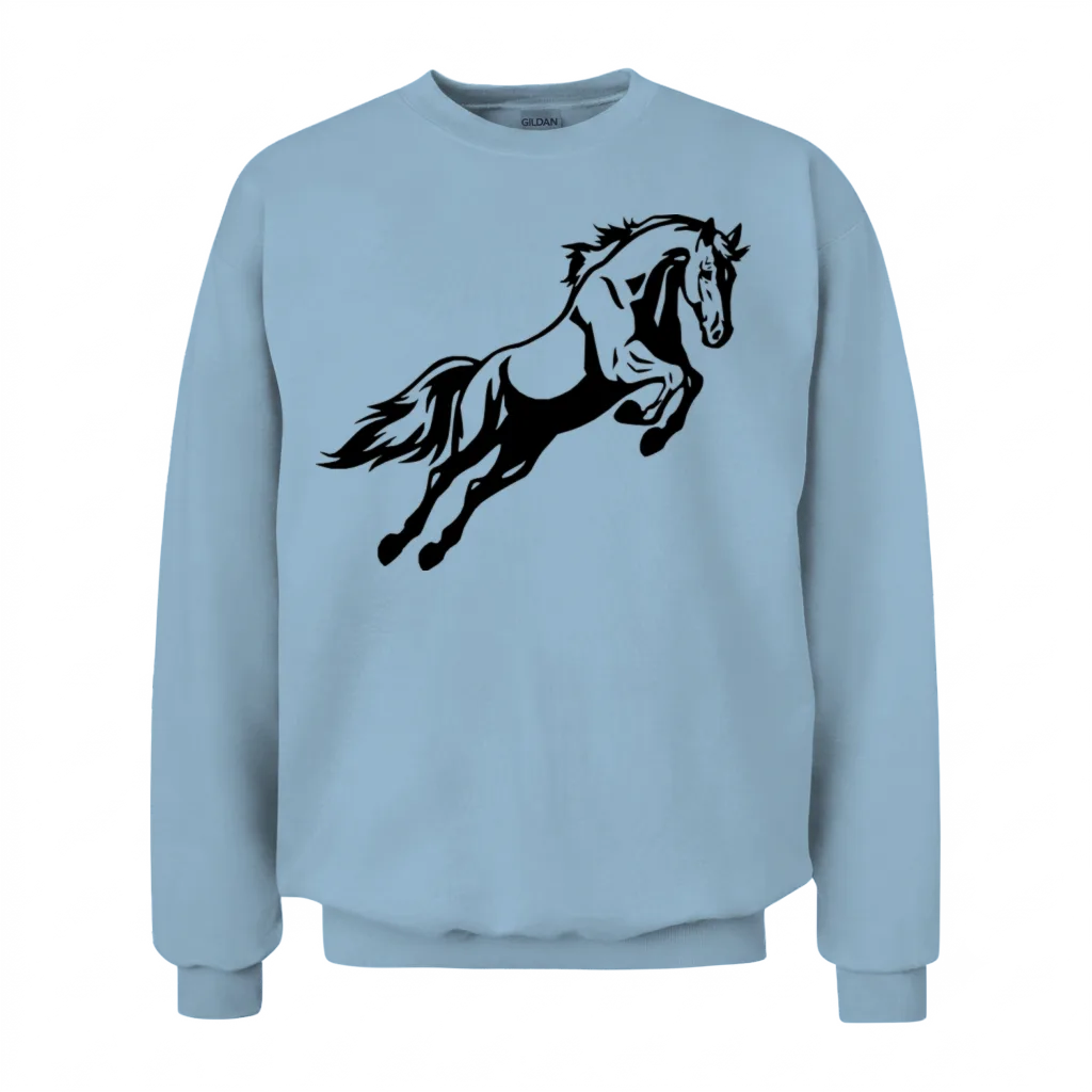 Leaping Horse β Lovers Unisex Sweatshirt - Light Blue