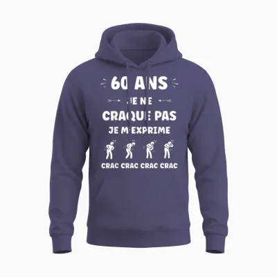 Crac Humour Fatigue Craquant 60 Ans Age Anniversaire 60 Ans Unisex Hoodie - Heather Sport Dark Navy