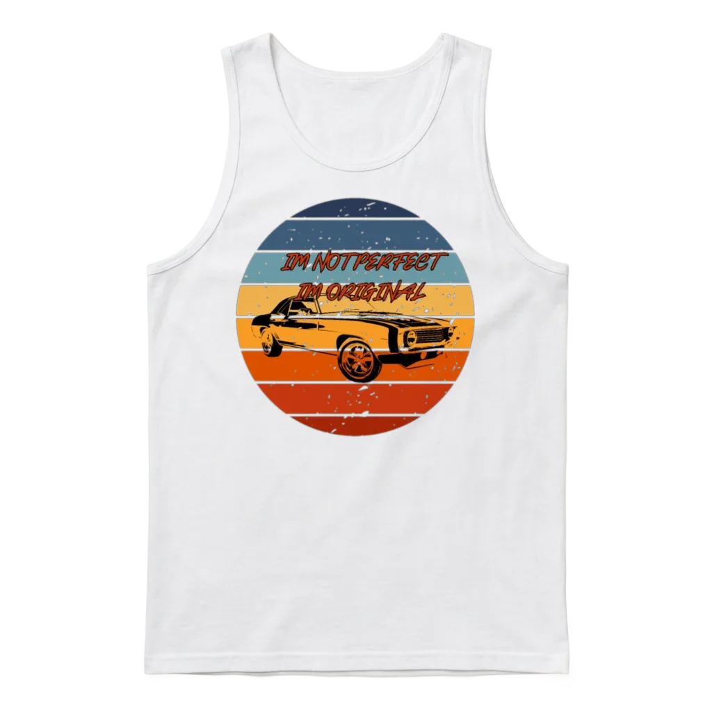 Retro Car Cars & Muscle Unisex Tank Top - White