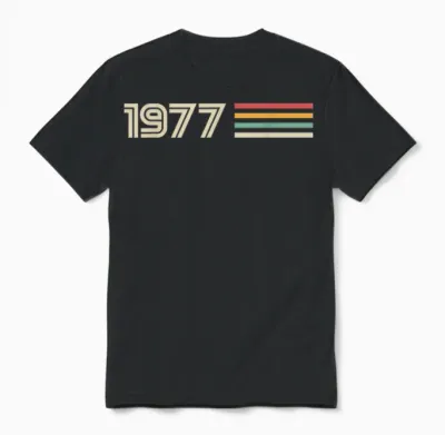 Vintage Classic Geburtstag 1977 Unisex T-Shirt - Black
