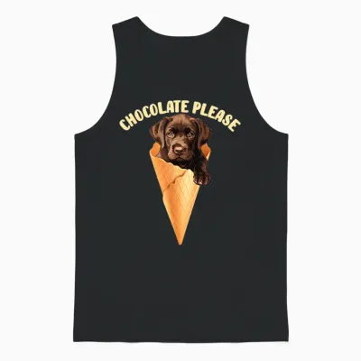 Brauner Labrador Chocolate Please Eiscreme Labrador Hund Unisex Tank Top - Black