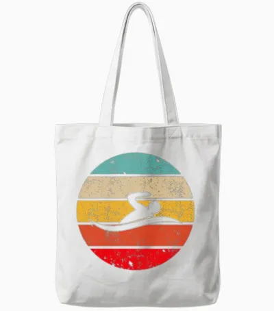 Swimming Retro Tote Bags - White
