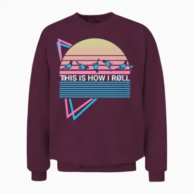 Pigeon Retro Unisex Sweatshirt - Maroon