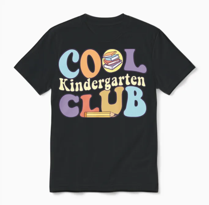 Cool Kindergarten Club Teacher Student Back To Unisex T-Shirt in Black