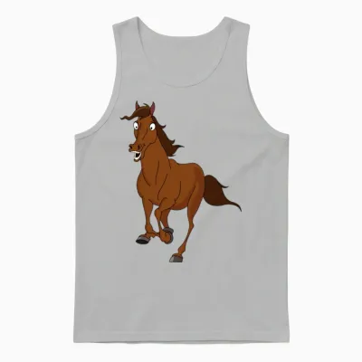 Horse Running Unisex Tank Top - Ash