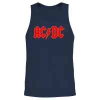 Ac/dc Red Logo with Lightning Bolt Unisex Tank Top - Navy – 2