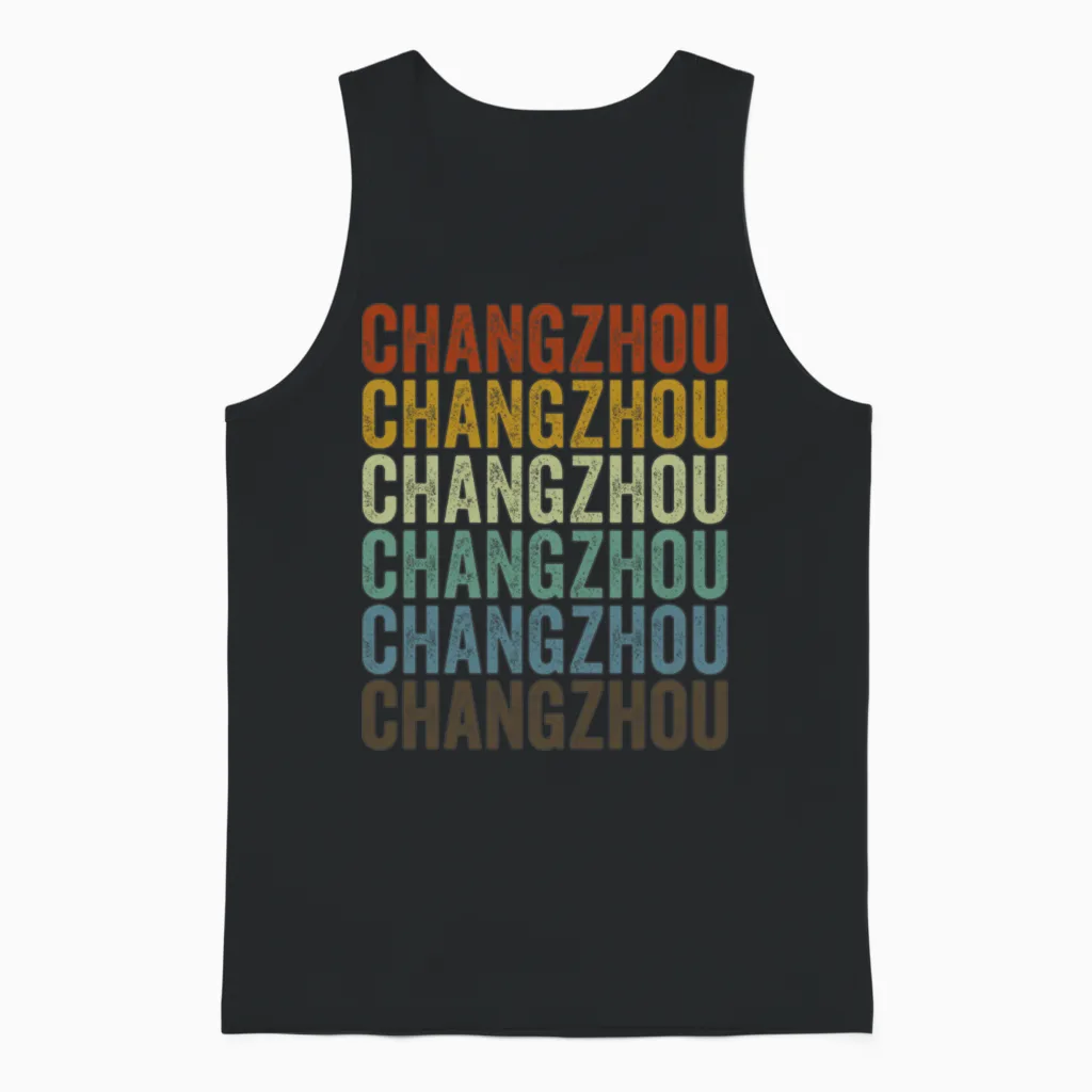 Changzhou China Retro Vintage Unisex Tank Top - Black
