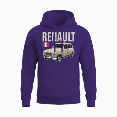 Renault 4 Voiture Française Vintage Classique Rétro Unisex Hoodie - Purple