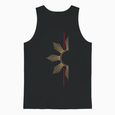 Minimalist Filipino Sun Unisex Tank Top - Black