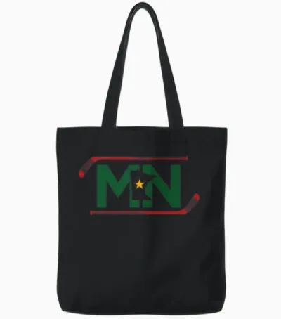 Mn the State of Hockey Tote Bags - Black