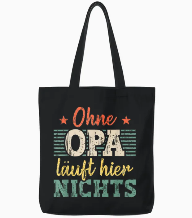 Ohne Opa Läuft Hier Nichts Bester Opa Tote Bags in Black