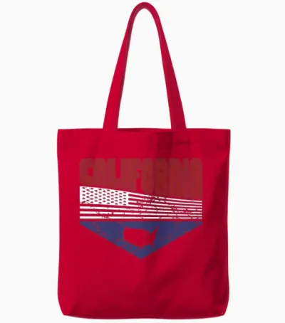 Retro Vintage California Usa Tote Bags - Red