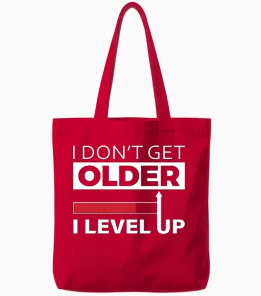 I Don't Get Older by 88street Tote Bags in Red