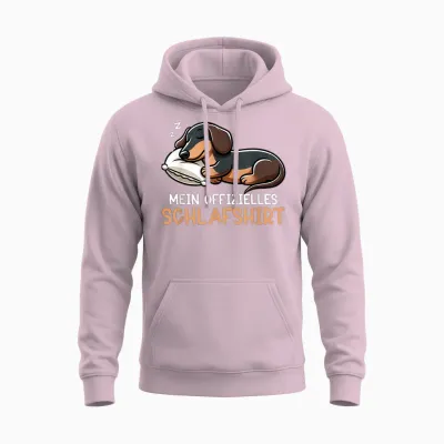 Official Dachshund Dog Sleep Shirt Funny Dachshund Dog T-Shirt, Black Unisex Hoodie - Light Pink