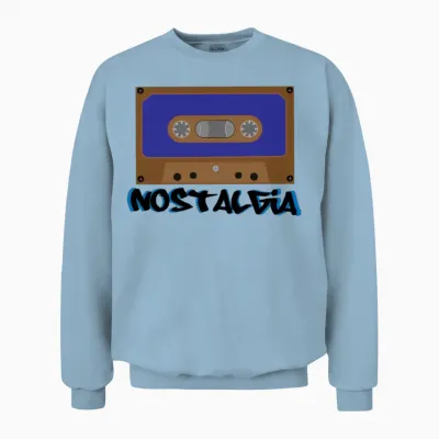 Retro Tape Cassette Unisex Sweatshirt - Light Blue