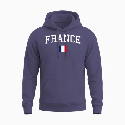 Drapeau Français Hommes Femmes Enfants France Unisex Hoodie - Heather Sport Dark Navy
