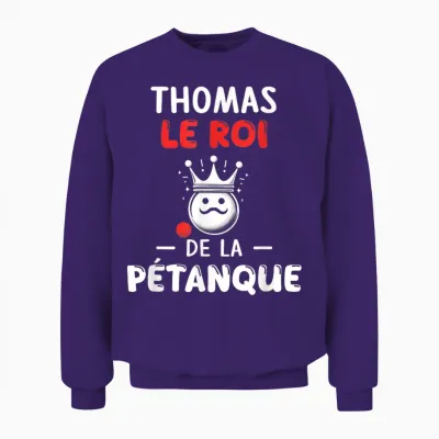 Personalised Gift Man Name Thomas Petanque Humour Unisex Sweatshirt - Purple