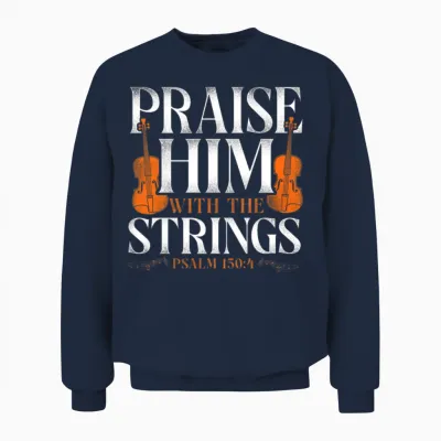 Violin Violinist Bible Quote Faith Unisex Sweatshirt - Navy