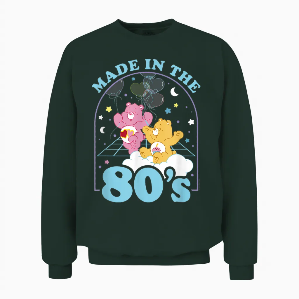Care Bears Birthday Bear Love-A-Lot Bear Made in the 80's T-Shirt, Black, S Unisex Sweatshirt in Forest