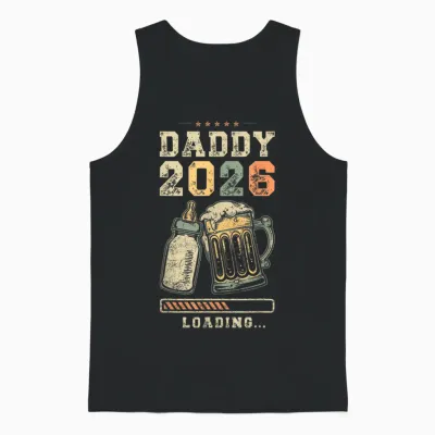 Daddy 2026 Loading, Fatherhood, Dad in the Making Unisex Tank Top - Black