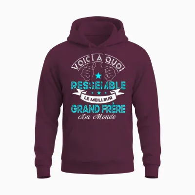 The World's Best Big Brother Birthday Gift Brother T-Shirt, Black Unisex Hoodie - Maroon