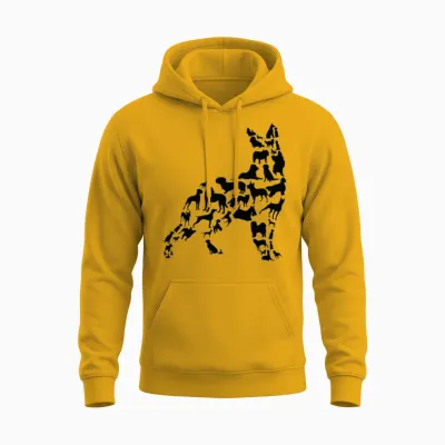 Dog Owner Dog Lover Silhouette Unisex Hoodie - Gold