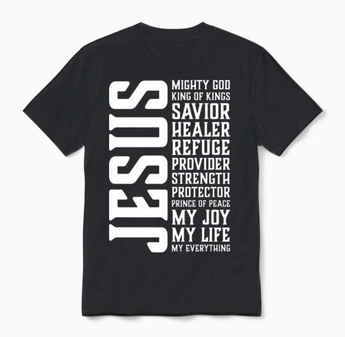 Jesus Is My Everything Cool Christian Clothing Unisex T-Shirt in Black