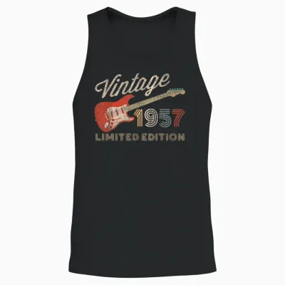 Vintage 1957 Limited Edition Gitarre Geburtsjahr Geburtstag Unisex Tank Top - Black