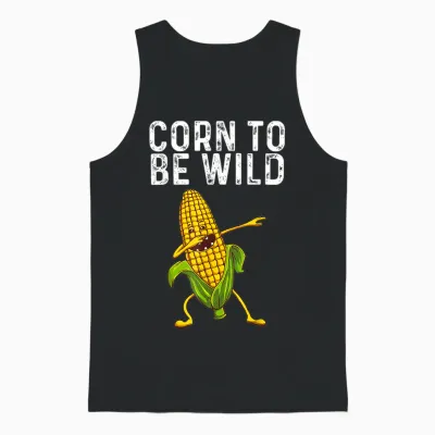 Funny Corn Gift for Men Women Corn on the Cob Costume Farmer Unisex Tank Top - Black