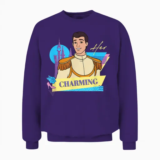Disney Cinderella Retro Couples Matching Her Prince Charming T-Shirt, Black, S Unisex Sweatshirt - Purple