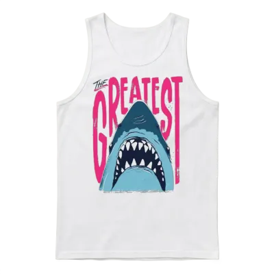 Jaws the Greatest Shark Unisex Tank Top - White