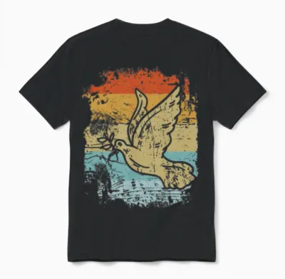Pigeon Retro Pigeon Unisex T-Shirt - Black