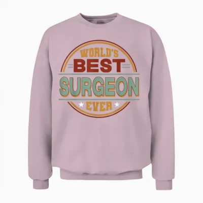 Retro Badge Worlds Best Surgeon Unisex Sweatshirt - Light Pink