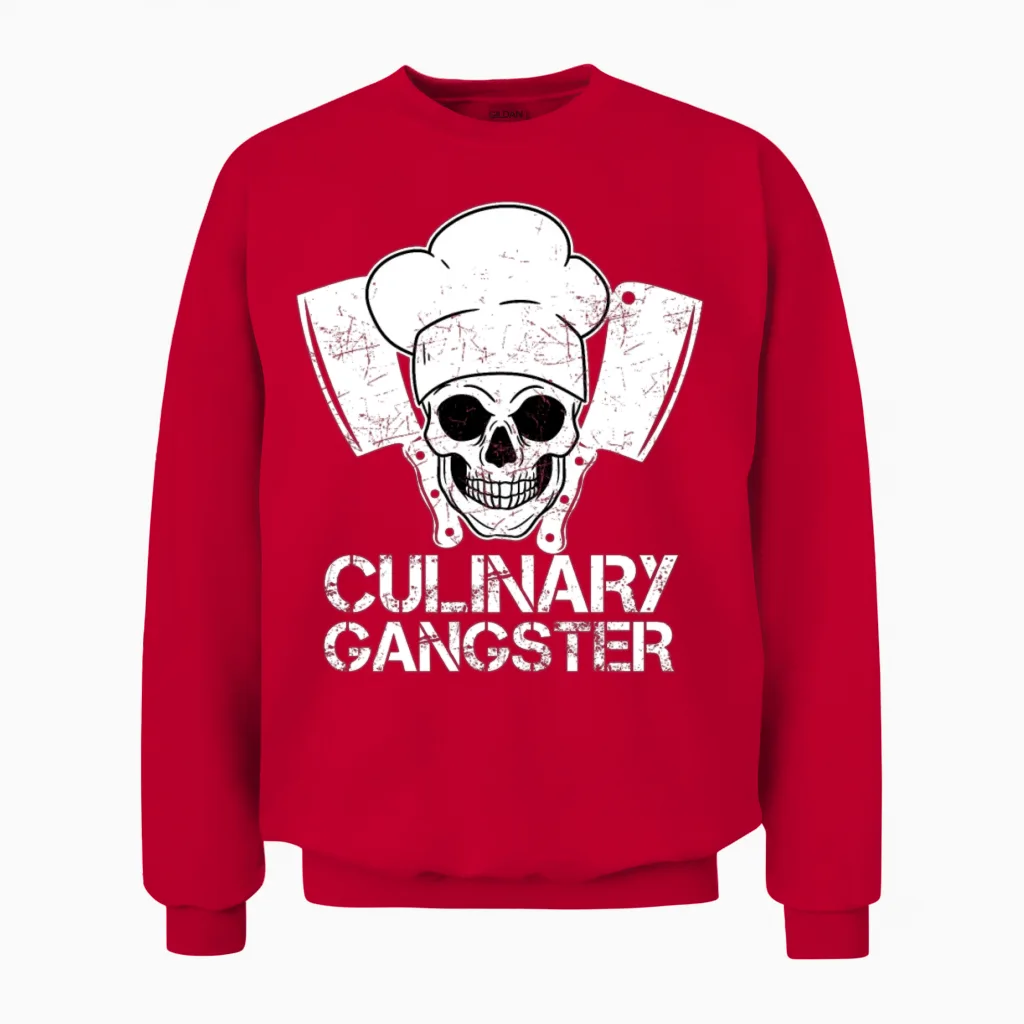Culinary Gangster Cook Cooking Restaurant Unisex Sweatshirt in Red