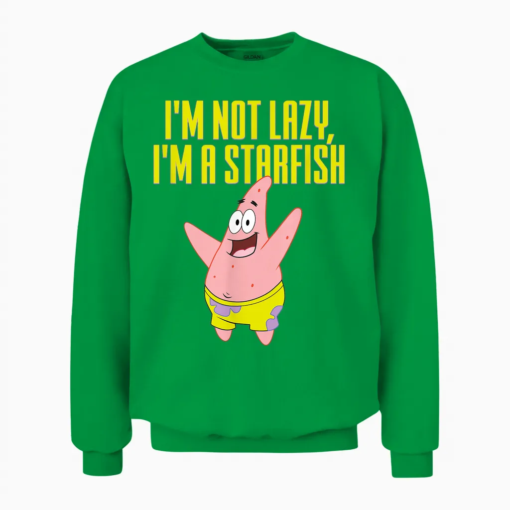 Patrick Star - I'm Not Lazy, I'm a Starfish Unisex Sweatshirt in Irish Green