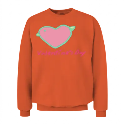 Bird Valentine Unisex Sweatshirt - Orange